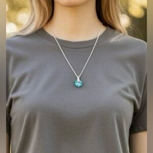 31 Blue Heart Pendant Adjustable Necklace